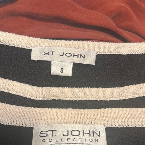 St John Black and Cream Striped Cardigan Set - Picture 4 of 4